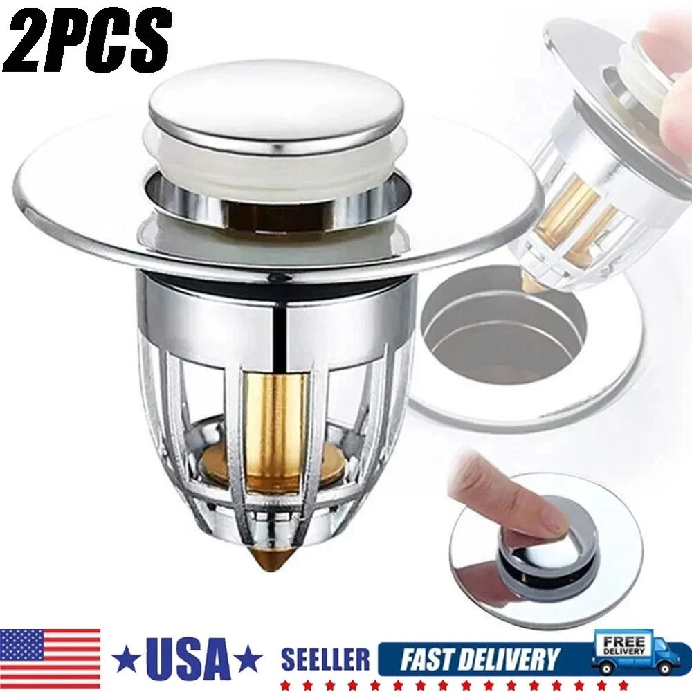 2PCS Universal Magic Drain Sink Stopper Instantly Replace Broken Stoppers US