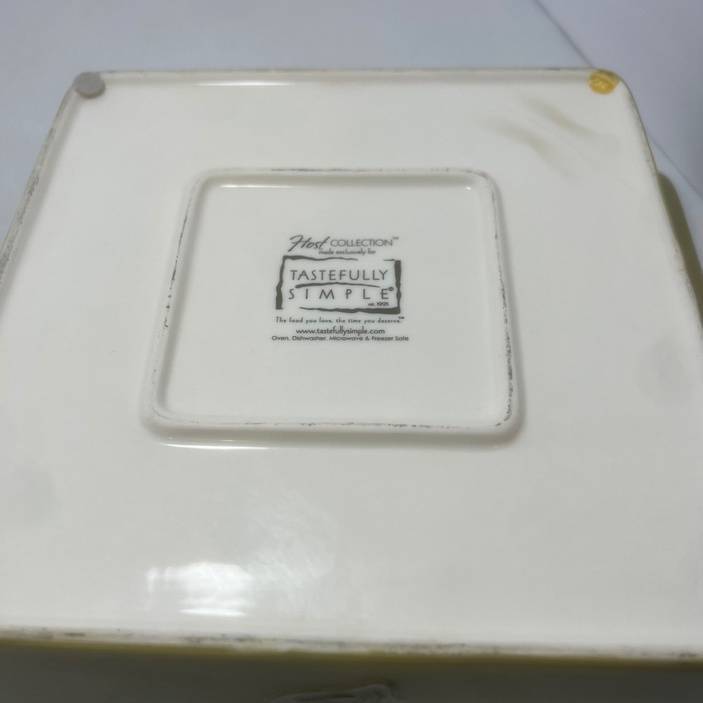 Tastefully Simple Host Collection Bakeware Serving Set Yellow Stoneware Dish