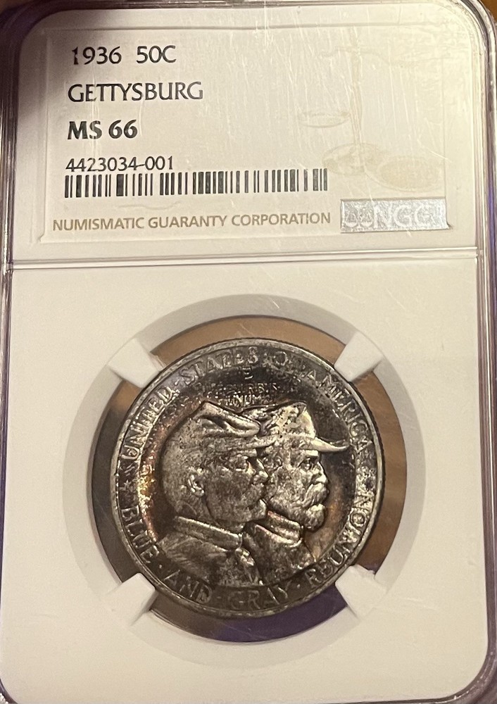 1936 NGC MS66 Gettysburg Commemorative Half Dollar