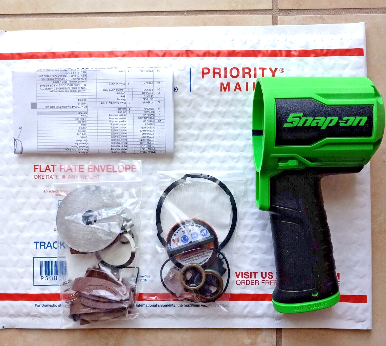SNAP ON PT850 TUNE UP KIT UPDATED THROTTLE VALVE KIT+NEW GREEN HOUSING AS SHOWN