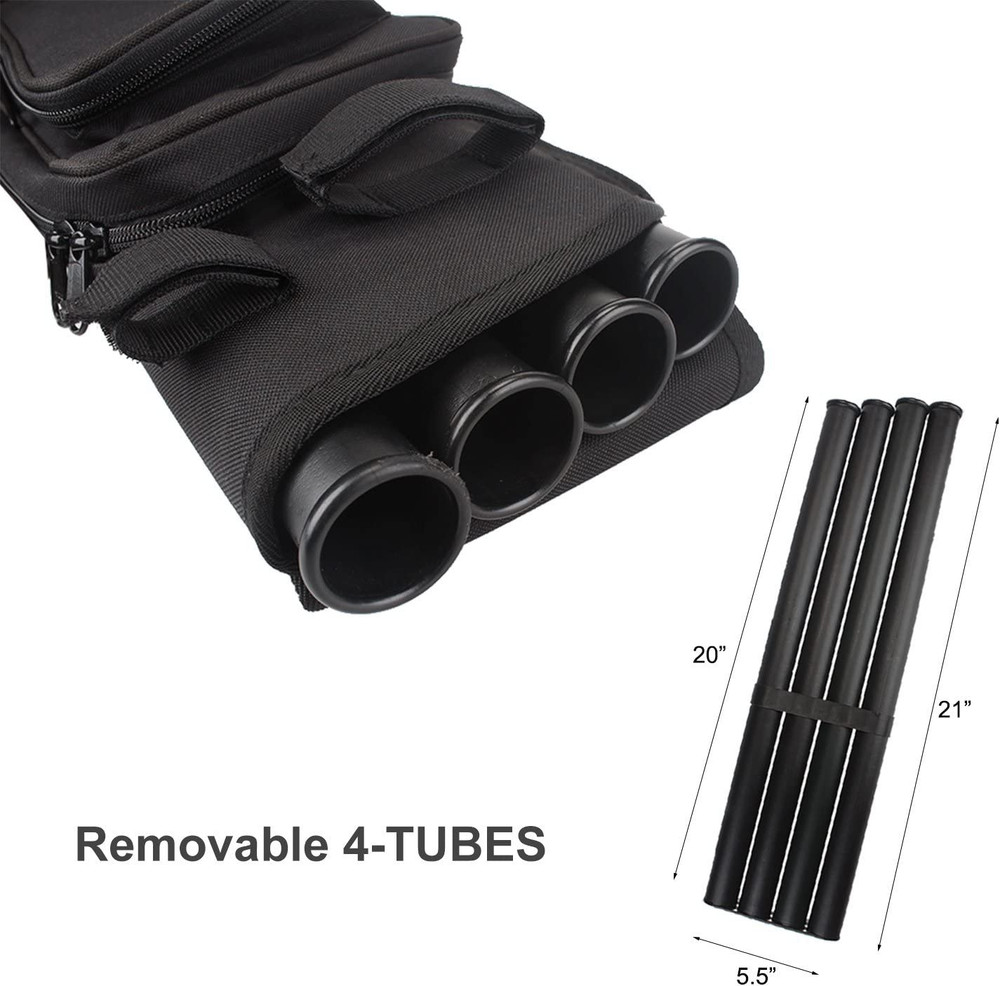 Multi-Function 4-Tubes Back Field Quiver Training Archery Arrow Quiver for Field