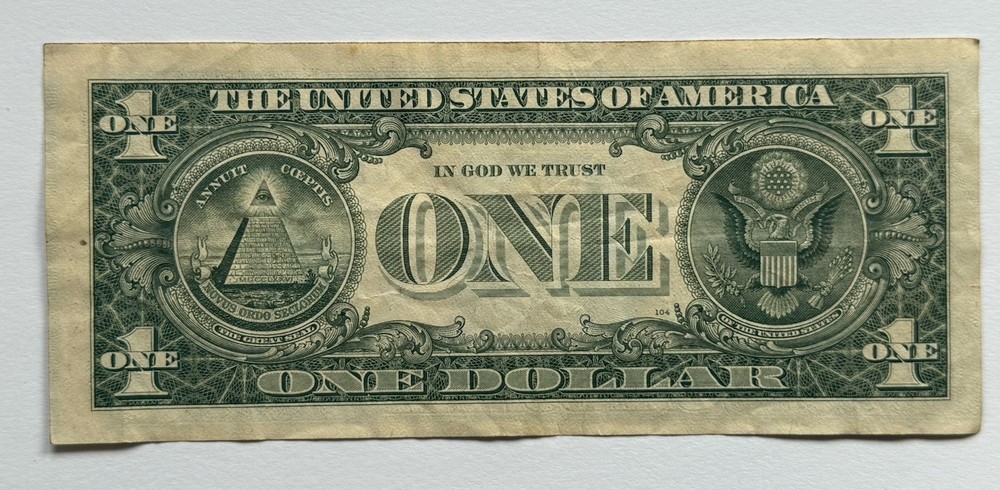 1981 A One Dollar Federal Reserve Note ERROR -Miscut / Misaligned Front Printing