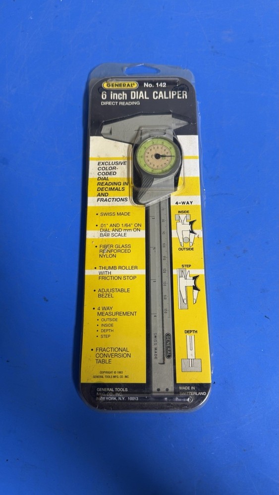 NEW General Tools No. 142 6" Dial Caliper