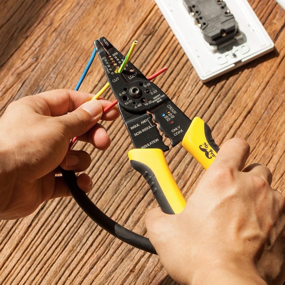 Versatile Wire Stripper and Cutter - 8-Inch Tool for Electrical and DIY Projects