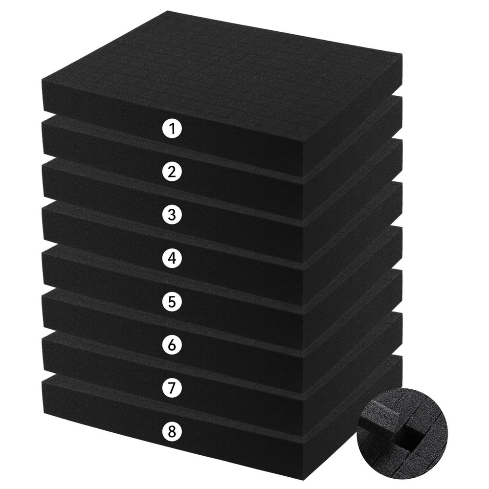 Part Foam Insert - Polyurethane Pluck Pre Cube Sheet with Bottom black