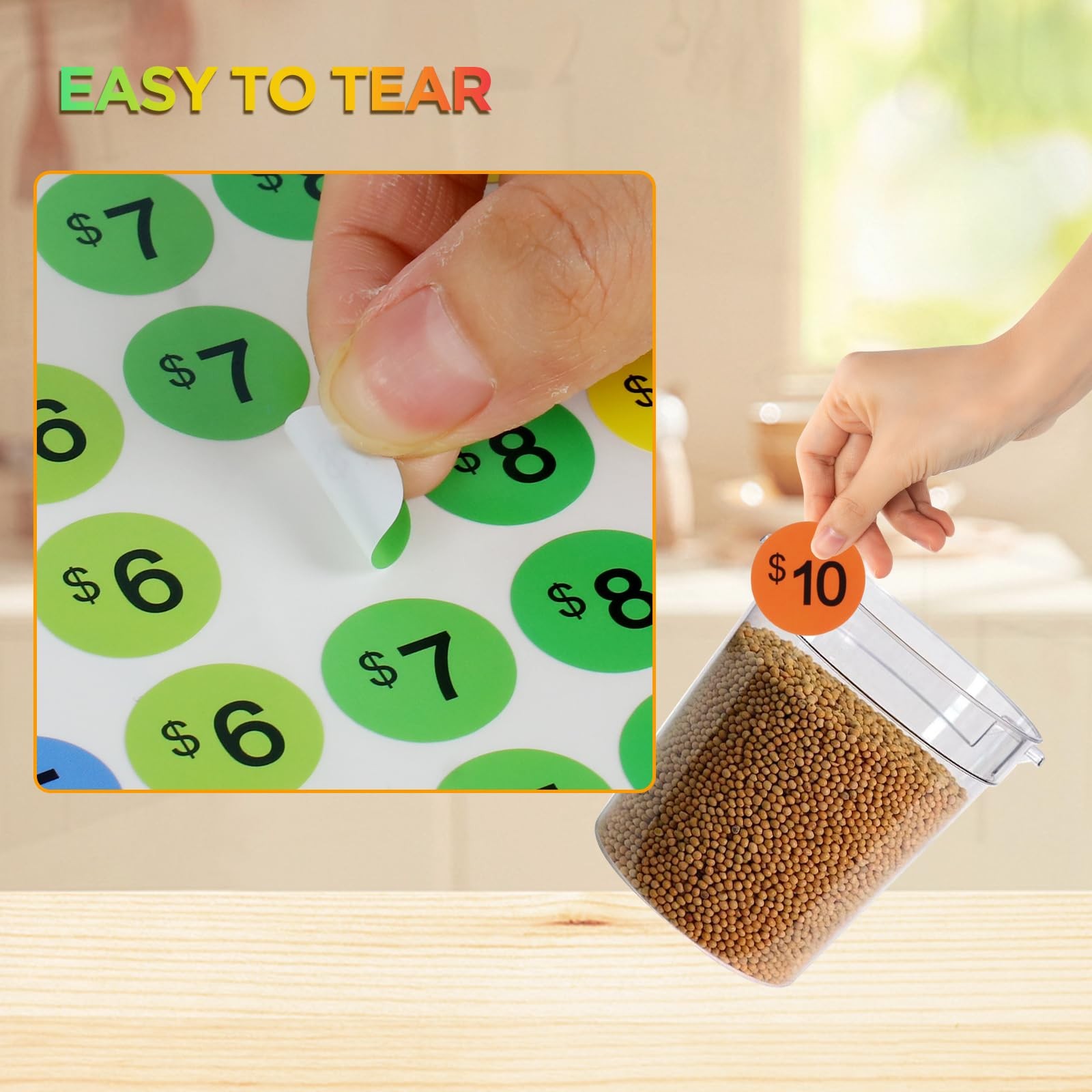 AZUREAL 3072 Piece 16 Sheet Price Stickers, 3/4 inch diameter, Colorful