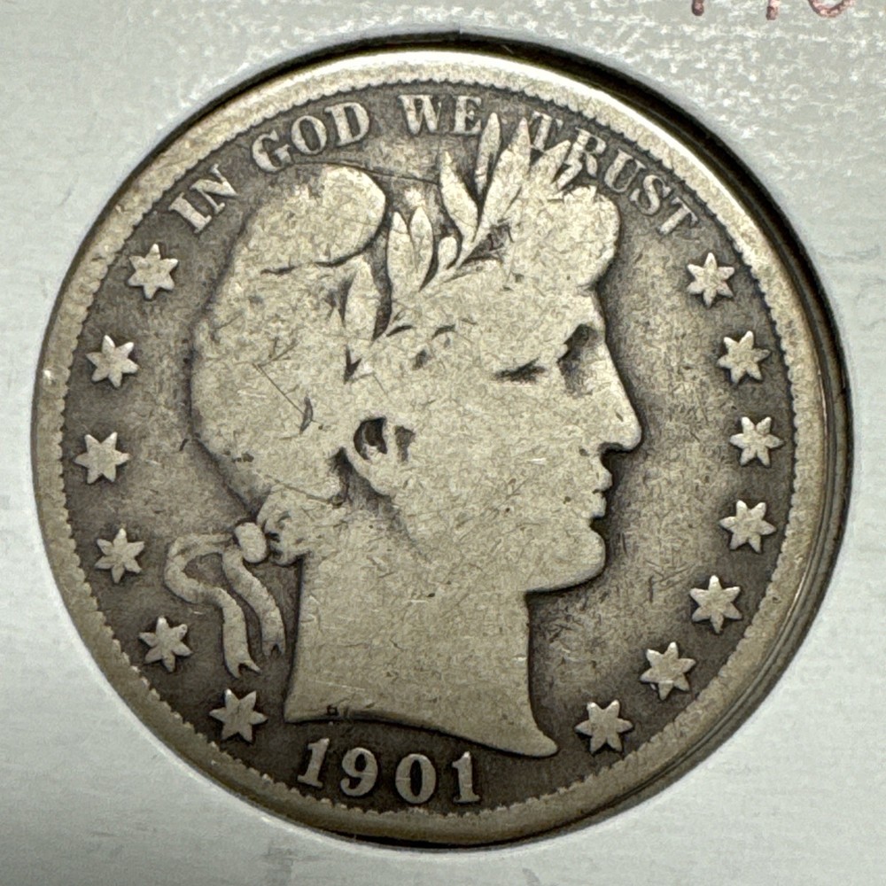 1901-S Barber Silver Half Dollar VG