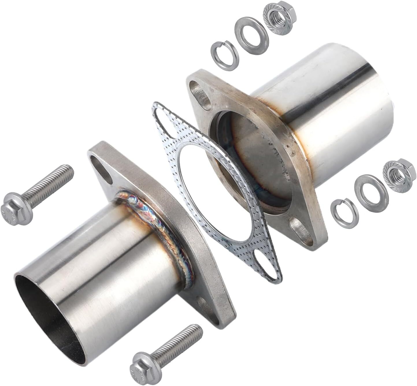 3'' OD Quick Fix Exhaust Gasket Bolt Flange Repair Pipe Kit 2 Bolt 76mm 3 Inch