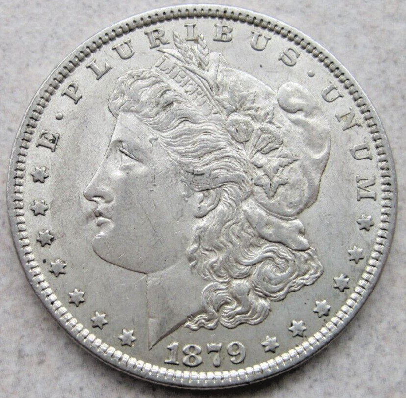 1879 Morgan Silver Dollar.