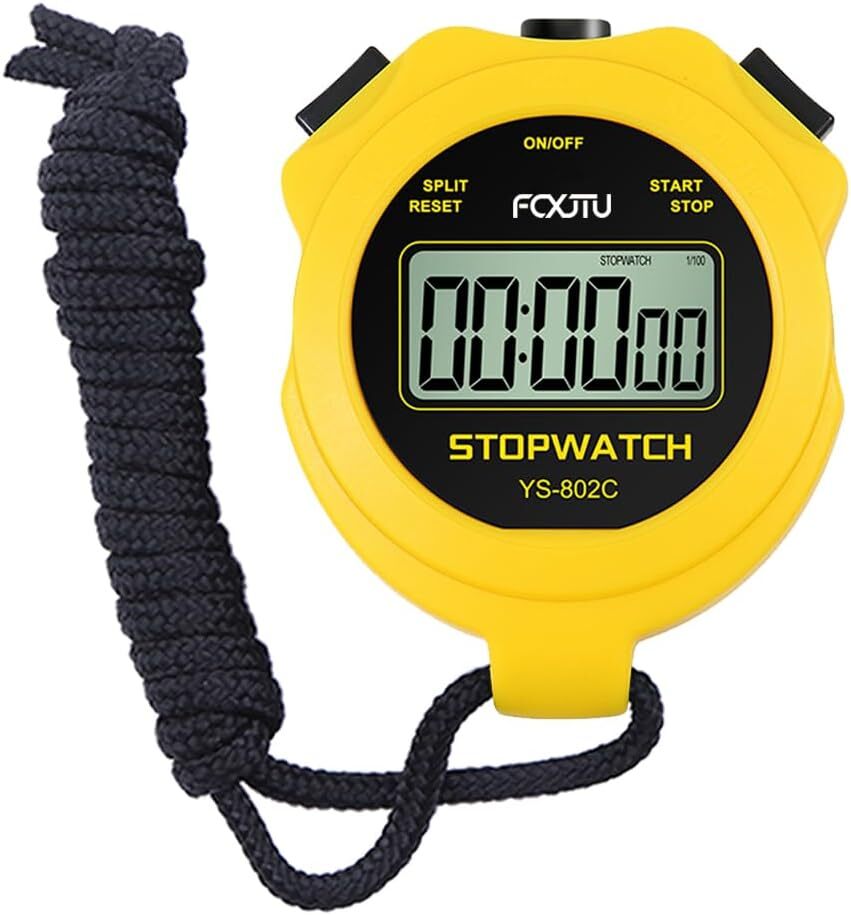 FCXJTU Simple Digital Basic Stopwatch, No Bells, Clock, Alarm, Yellow