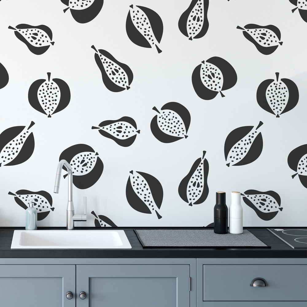 Fruit Pattern Wall Stencil - Durable & Reusable Mylar Stencils