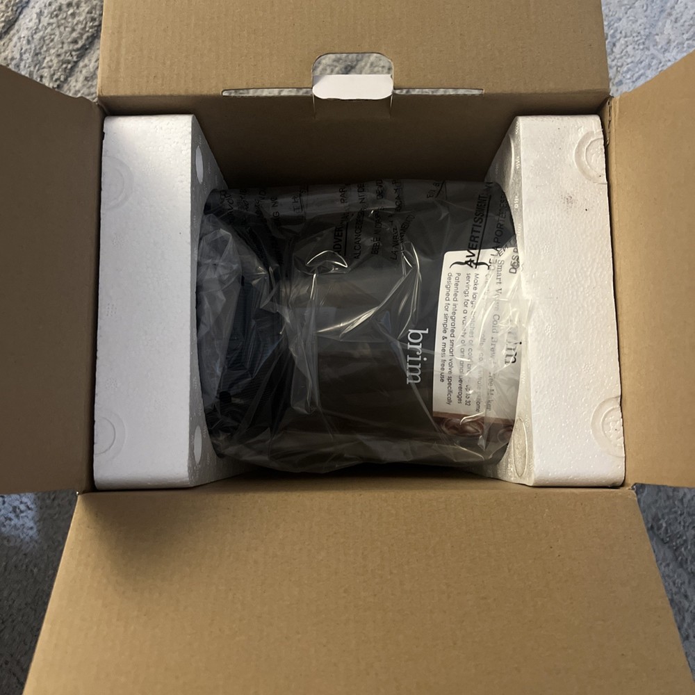 Brim Smart Valve Cold Brew Coffee Maker Model Number 62869