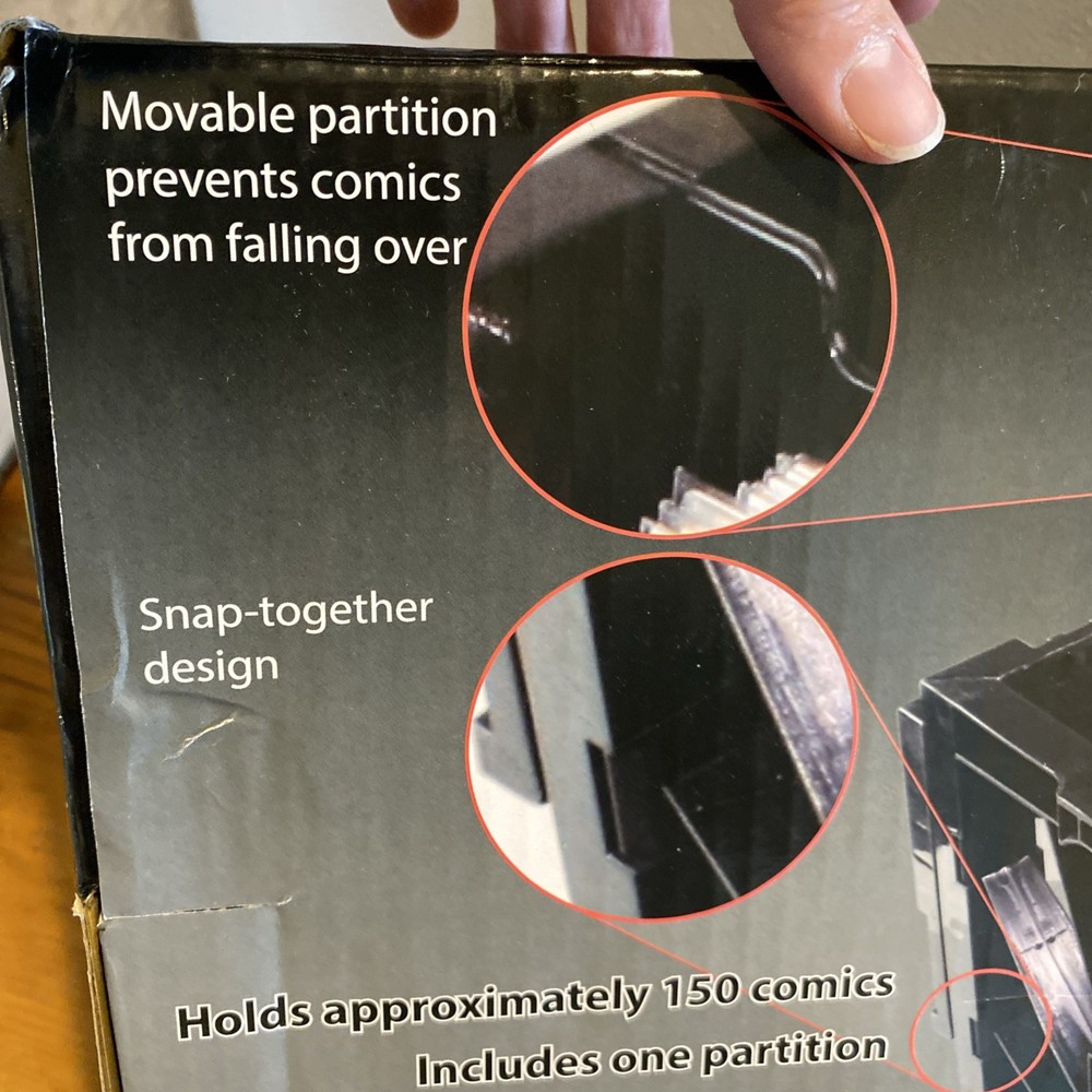 BCW Comic Book Storage Plastic Bin Stackable Boxes Black Holds 150