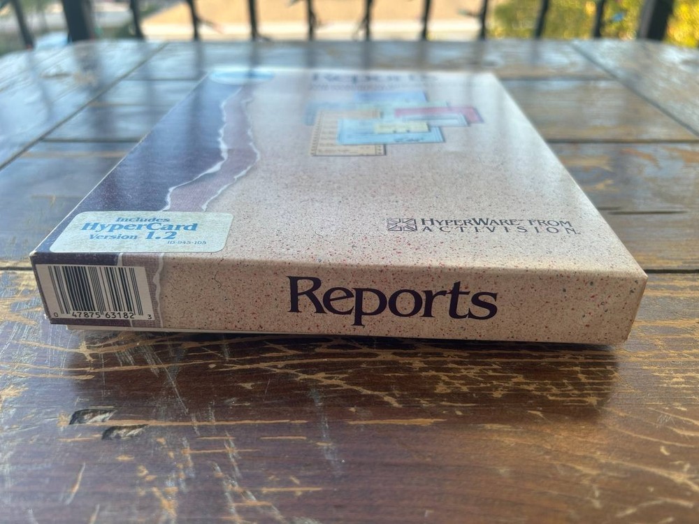 Reports 1.2 HyperCard Report Generator Macintosh Software Boxed
