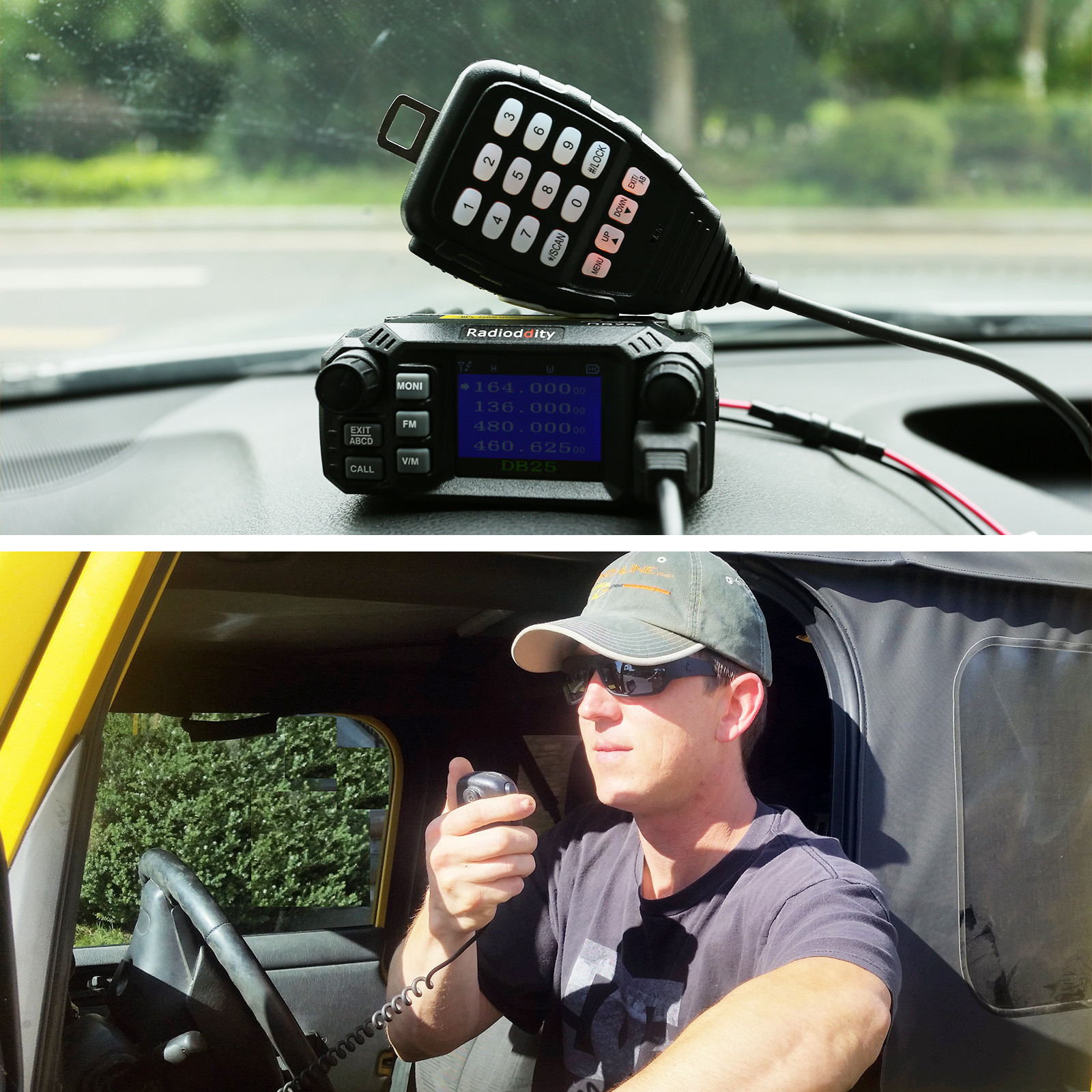 Radioddity QB25 Pro Quad Band 25W Car Mobile Radio Transceiver + Long Antenna