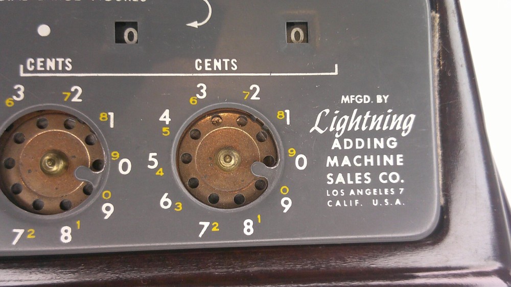 Large Bakelite/ Catlin brown Lightening Adding machine removable w/ instructions