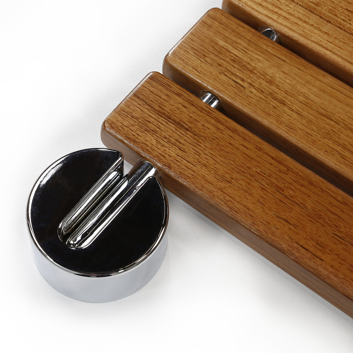 Clevr 20in Teak Folding Shower Seat Bench Wall Mount, New