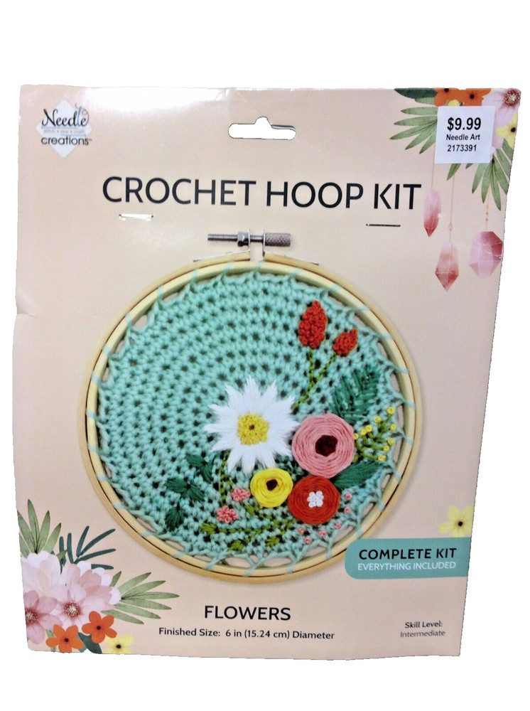 Needle Creations Crochet Hoop Kit “Flowers” 6”