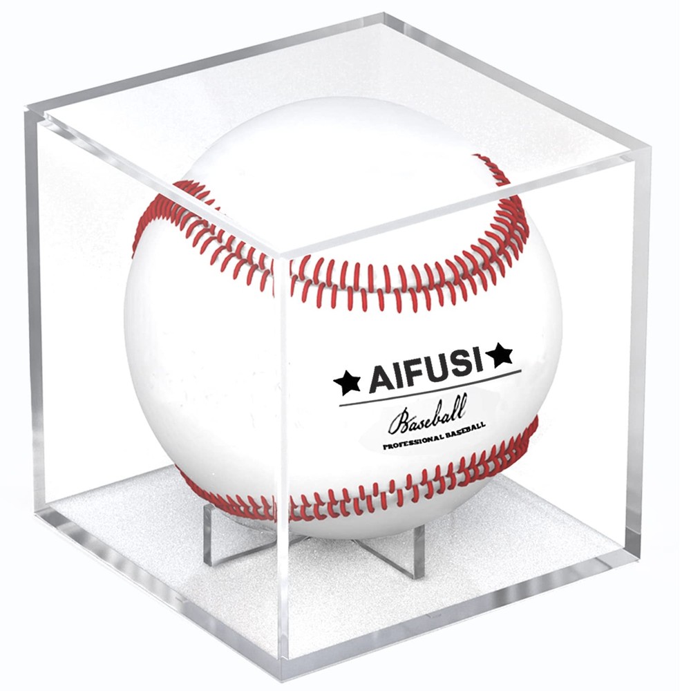 Baseball Display Case, UV Protected Acrylic Cube Holder 1pack, Clear