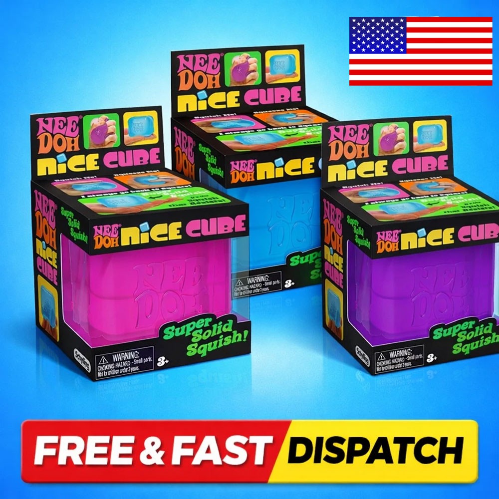 Nee Doh Nice Cubes Ice Cube Toy Fidget Super Solid Squish US