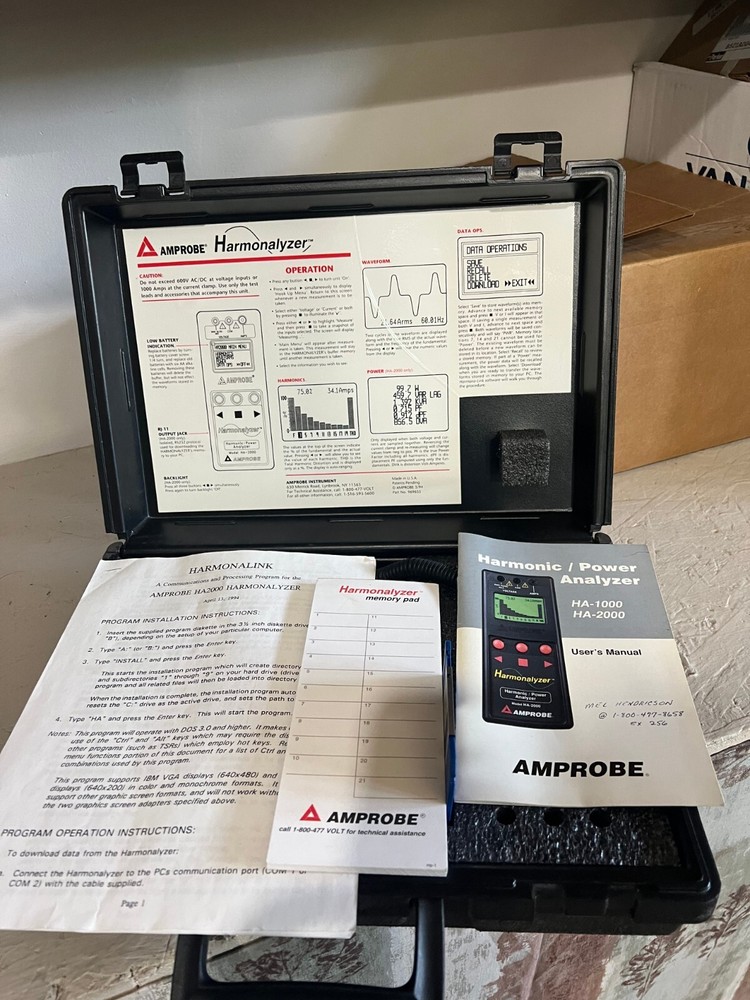 AMPROBE HA-2000 HARMONALYZER HARMONIC/POWER ANALYZER