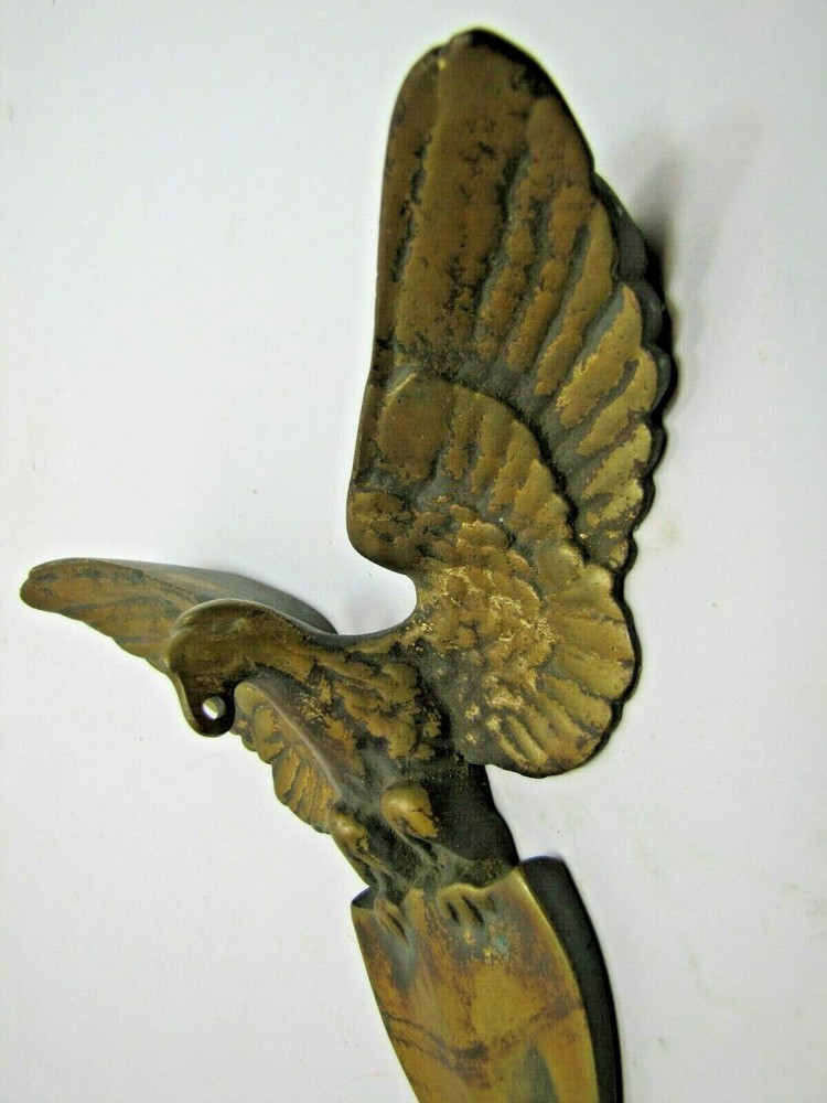 Spread Winged Eagle Shield Antique Brass Decorative Arts Hardware Element