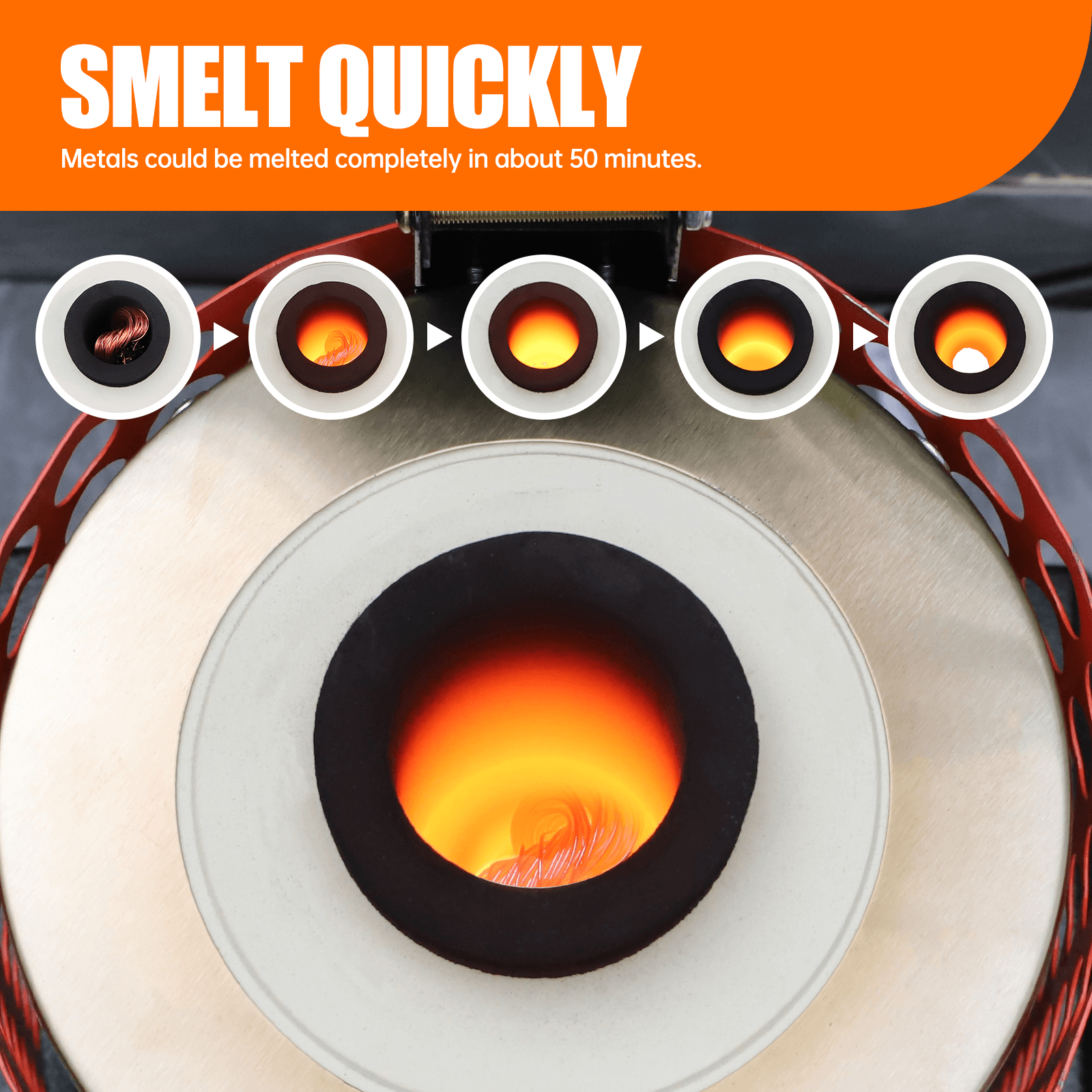 6.6LBS Upgraded Gold Melting Furnace Smelter Aluminum Copper Smelter Casting US