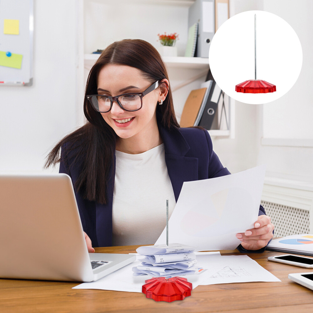 2PCS Message Memo Note Holder Spike Subpoena Fork Bill Desktop Stand Socket New