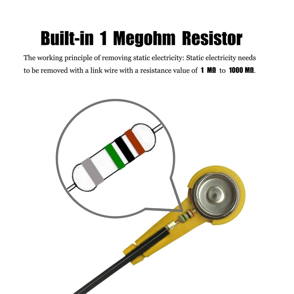 Adjustable Anti Static Grounding Strap - 11" for Safe Electronics Work, 2-Pack