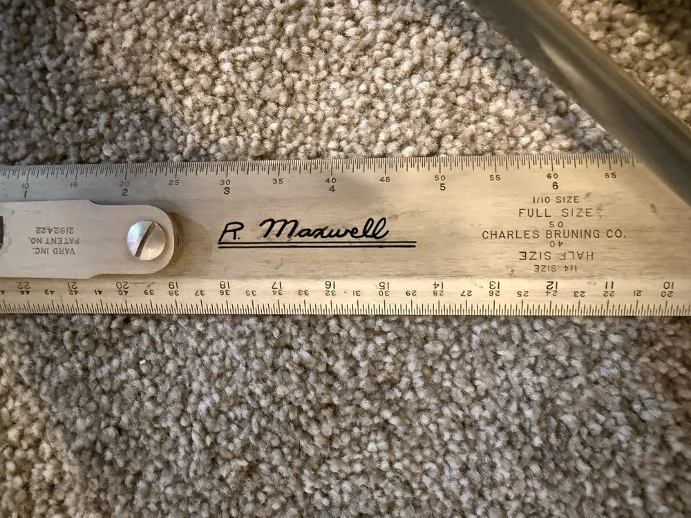 Bruning Drafting Machine Arm Serial #69502467 W/ Charles Bruning Rulers