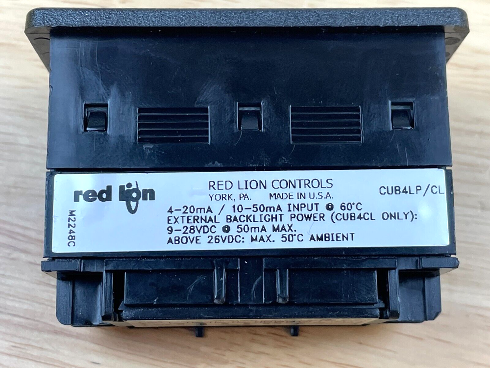 Red Lion Controls CUB4CL30 Process Meter, 4-50ma, LCD, Panel Mount