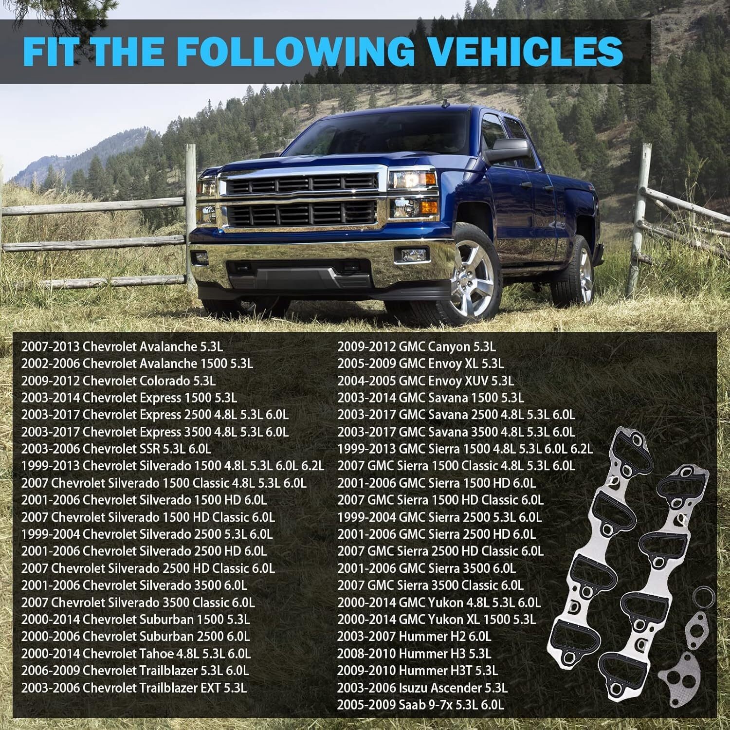 For Fel-Pro Intake Manifold Gasket Set For Chevrolet LS 5.3L 4.8L 6.0L 6.2 NEW