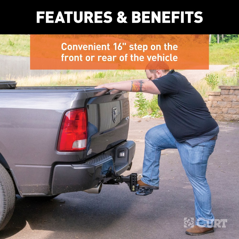 Curt Adjustable Channel Mount Hitch Step 45909