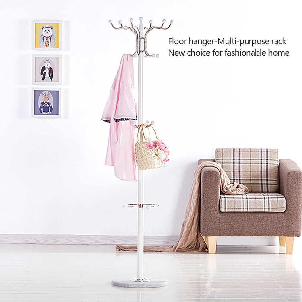 Coat Rack 16 Hook 4 Level Hat Jacket Stand Tree Holder Hanger Rack Marble Base