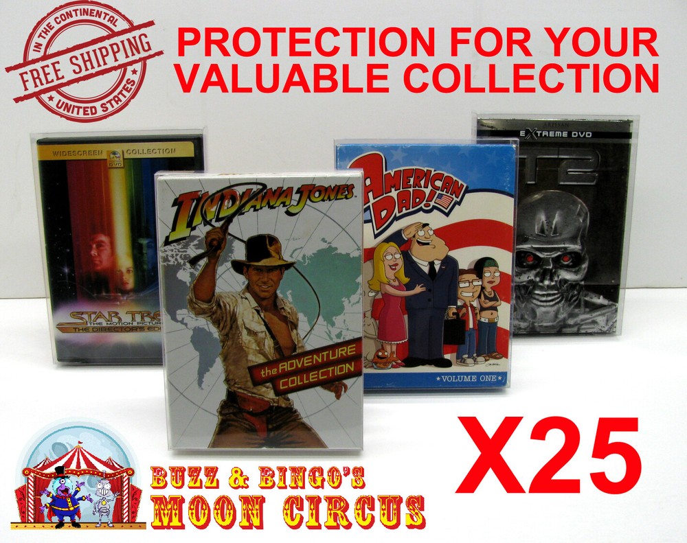 25x DVD OVERSIZED BOX SET (SIZE DVO A) - CLEAR PLASTIC PROTECTIVE BOX PROTECTOR