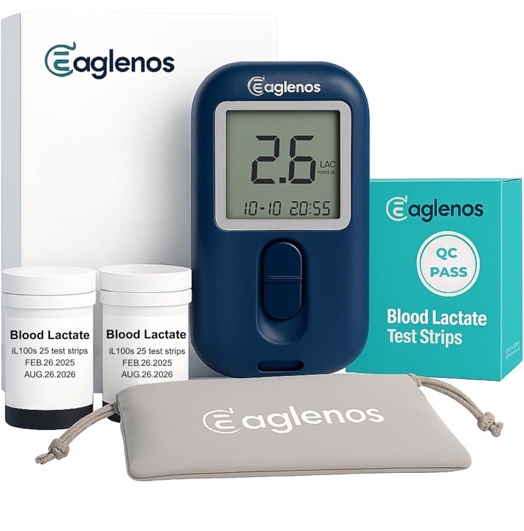 Lactate Meter Lactic Acid Biosensor Bluetooth Fast Results + 25 Test Strips Kit