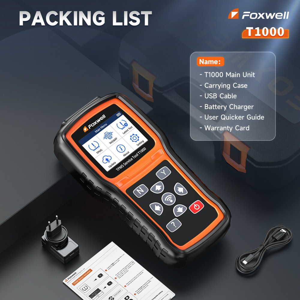 TPMS Reset Activation Tool Foxwell T1000 Universal Sensor Programming Diagnostic