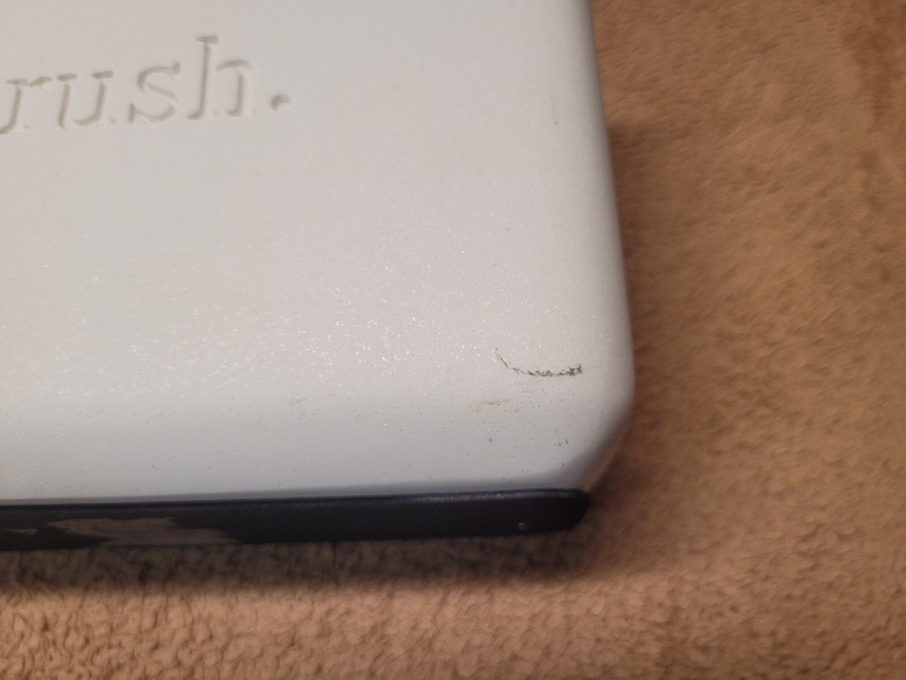 Toothpaste & Toothbrush Holder White Stoneware 2 large sections Unfancy Plain