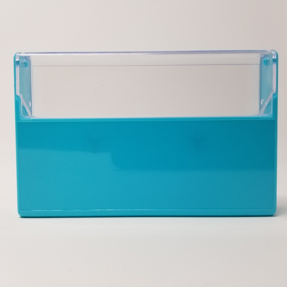 5 Cassette Tape Cases: Clear Front + Turquoise Solid Back - Empty Plastic Boxes