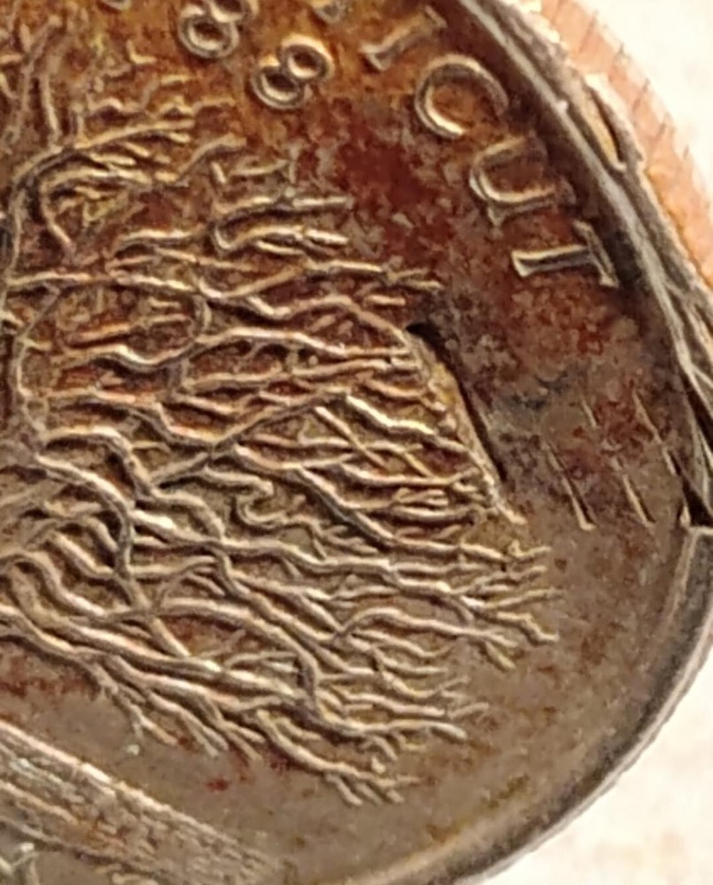 1999 D Connecticut Retained Strike Through "Wire" Error (See Reverse Pics)