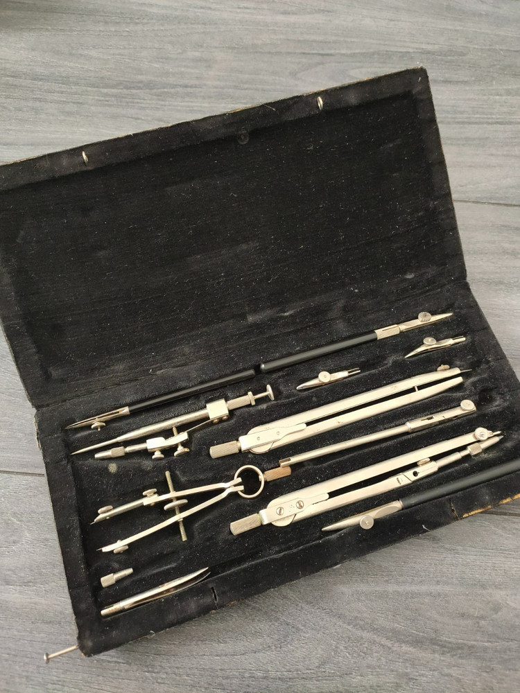 Vintage USSR Drafting tool Set Technical Instruments drawing instruments