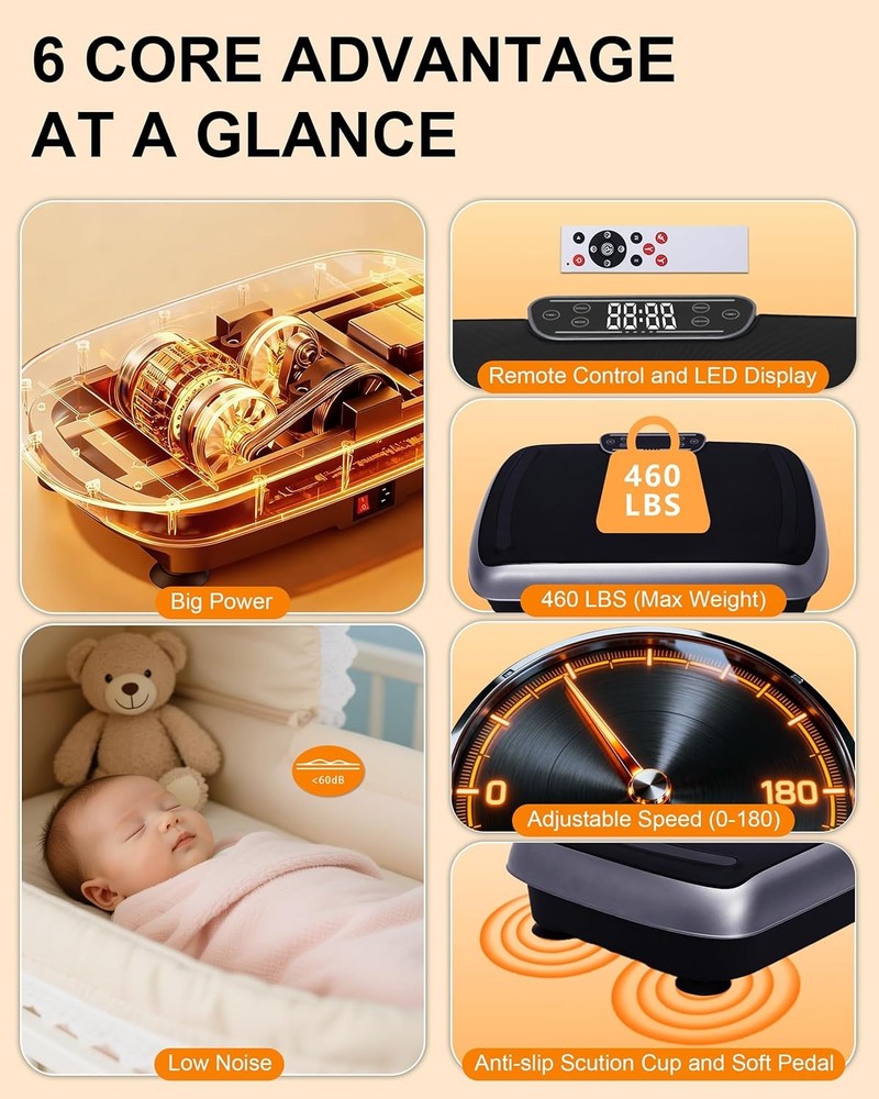 Vibration Plate Exercise Machine, Vibrating Plate for Lymphatic Drainage Weight