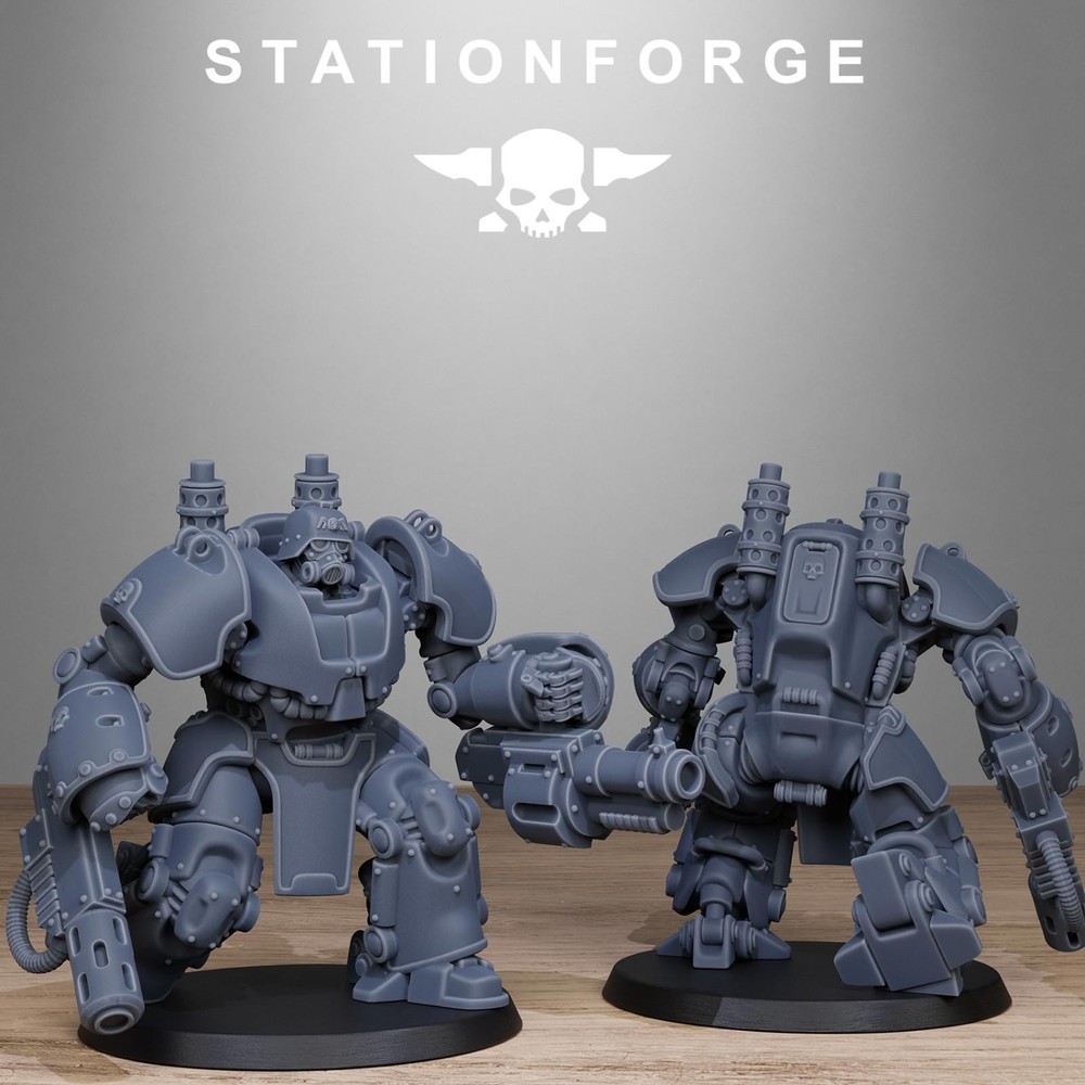 Station Forge Miniatures GrimGuard Power Armor Sci Fi Grim Dark Proxy Minis 3D