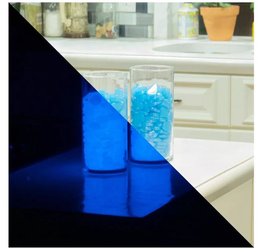 Glow in The Dark Rocks Indoor & Outdoor Use Blue, 450 Pieces