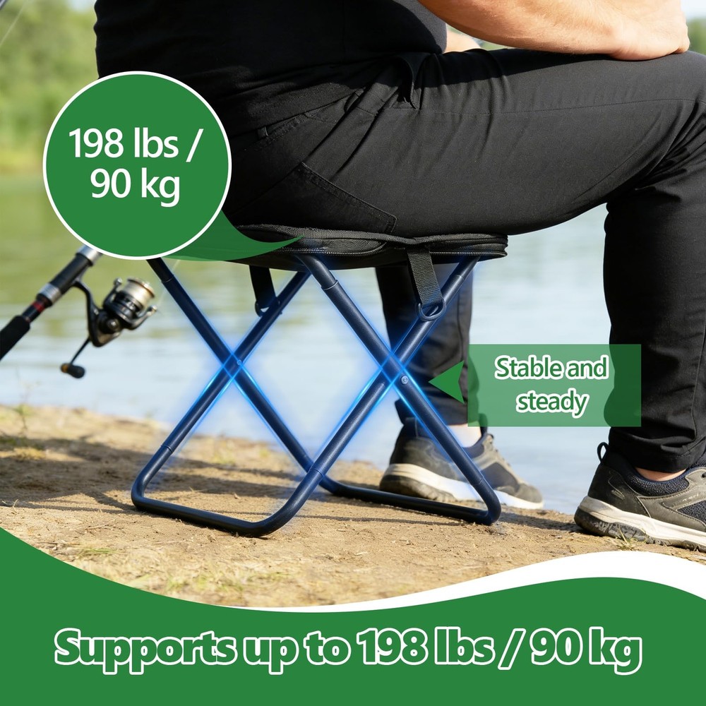 Folding Camping Stool - Lightweight Portable Collapsible Stool Compact Foldab...