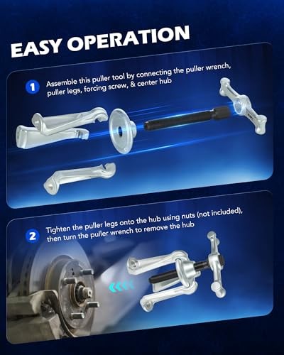 Universal Hub Puller Tool, Master Brake Drum Puller with Adjustable Legs 7.6