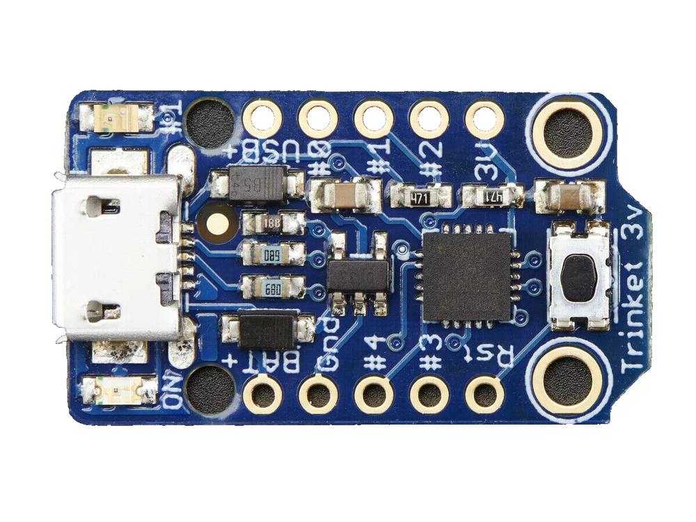 Trinket -Adafruit ADA-1500 3v Mini Microcontroller - 3.3V Logic - MicroUSB