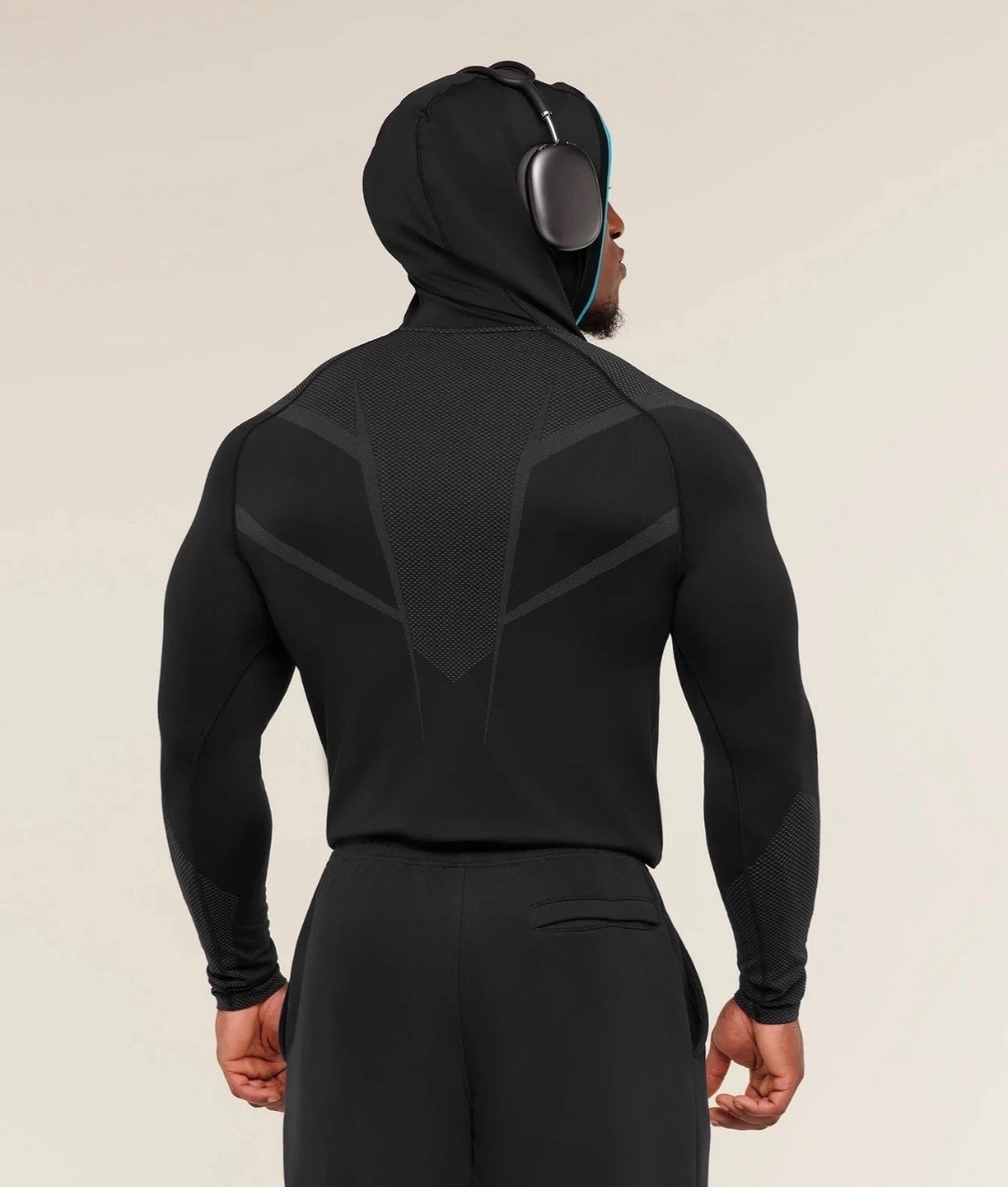 Gymshark Onyx 5.0 Seamless Hoodie - Black/Onyx Grey- IN HAND