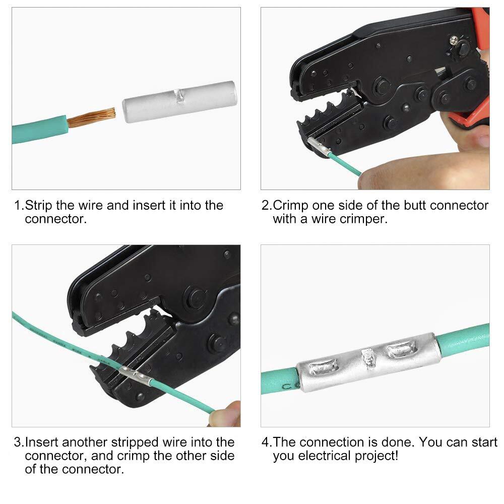 660PCS Non Insulated Butt Splice Uninsulated Crimp Wire Connectors Terminals Kit