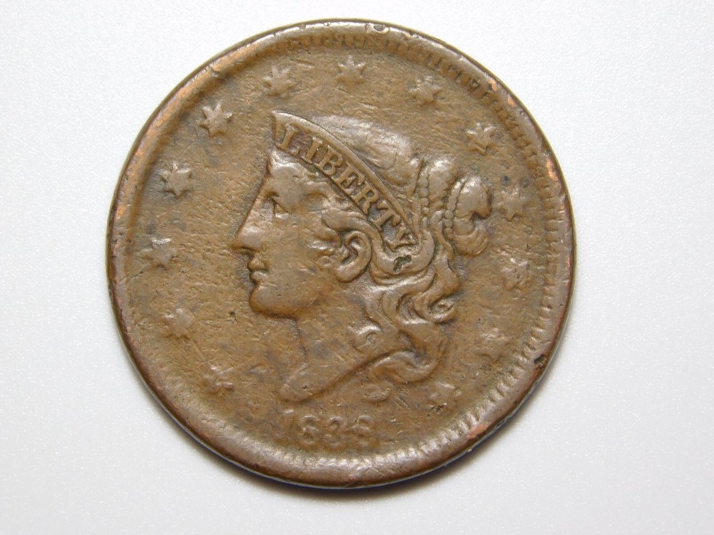 US COINS 1838 CORONET HEAD LARGE CENT
